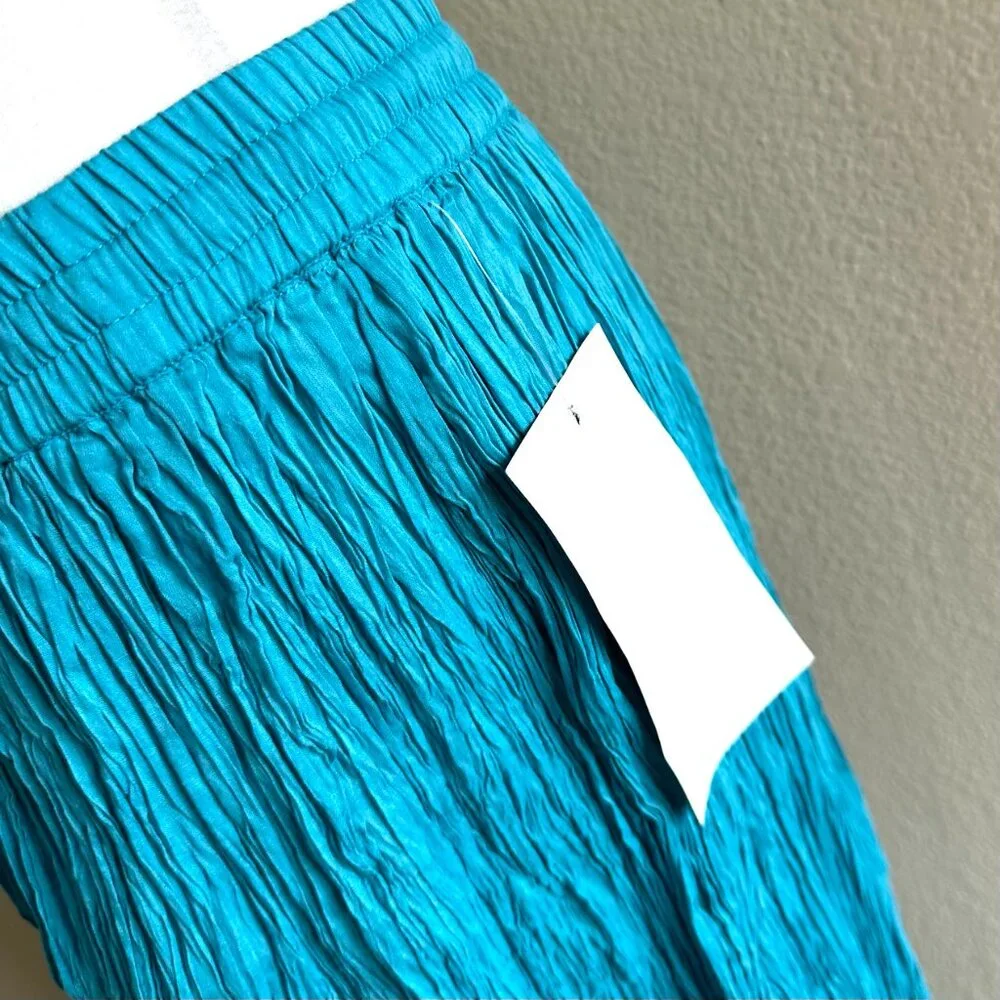 Chadwick's Vintage Blue Crinkle Maxi Mermaid Skirt